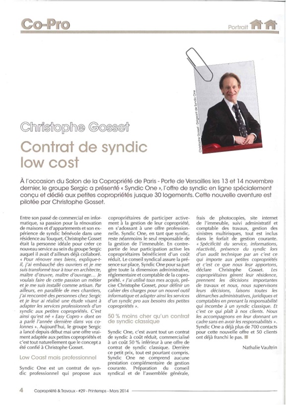 Copropriété & travaux mars 2014. Page 1