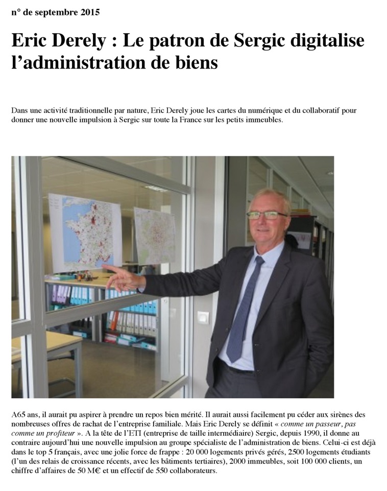 Eric Derely de Sergic digitalise l'administration de biens 