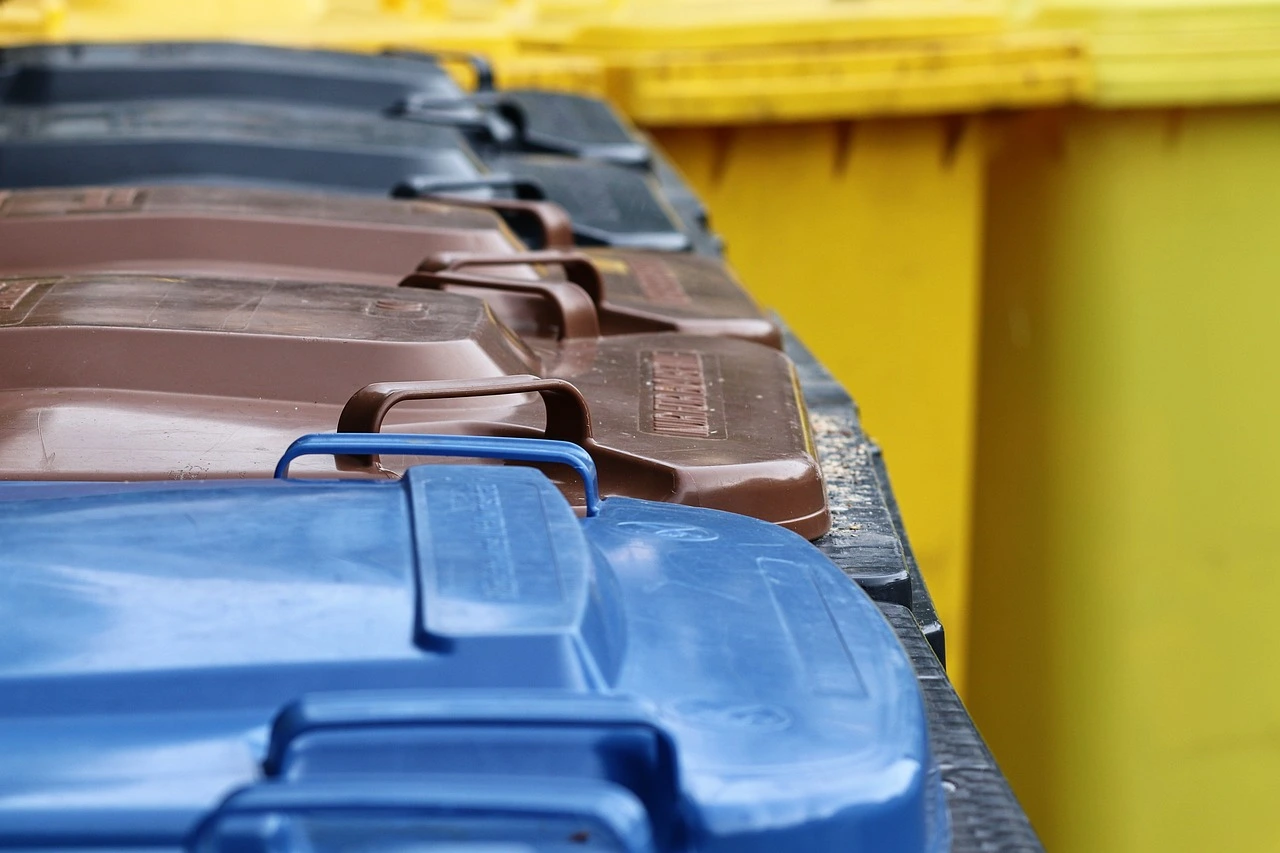 Des poubelles alignées