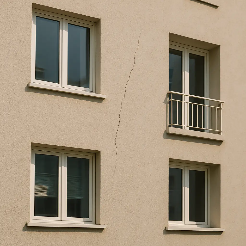 Une fissure sur un immeuble